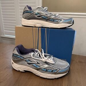Brooks Dyad 6 Shoes Womens Size 10.5 Silver Blue Mesh Running Neutral Wide D
